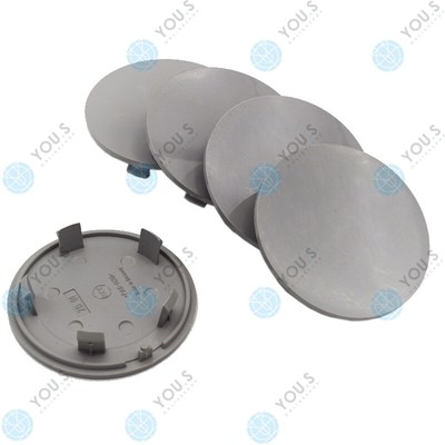 Set Of 4 Grey Hub Caps - 74.5mm To 70.0mm Fitment, YOU.S Brand
