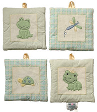Lambs  Ivy Fabric Wall Hangings 9 1/2" Frogs Turtle Dragonfly Baby Room Decor