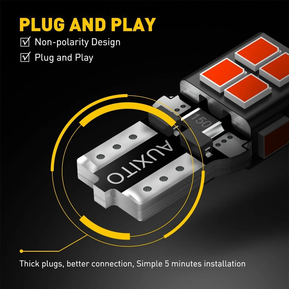 20X AUXITO T10 194 168 192 LED Interior Door Dome Trunk Map Light Bulbs Red EXF - Image 4 of 4