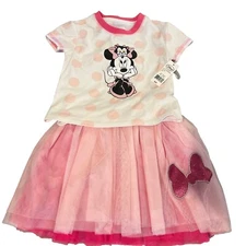 DISNEY MINNIE MOUSE TODDLER'S  PINK T-SHIRT AND TUTU SET SIZE 3