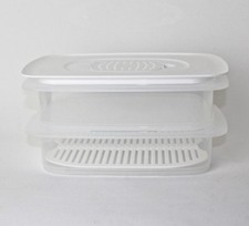 TUPPERWARE Cool`N Fresh 2x 1,5L Behälter+ 1x Gitter + 1x Klimadeckel weiß