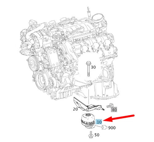 NEU MERCEDES-BENZ C W204 MOTORLAGER VORNE LINKS A2042403617 ORIGINAL - Bild 1 von 5