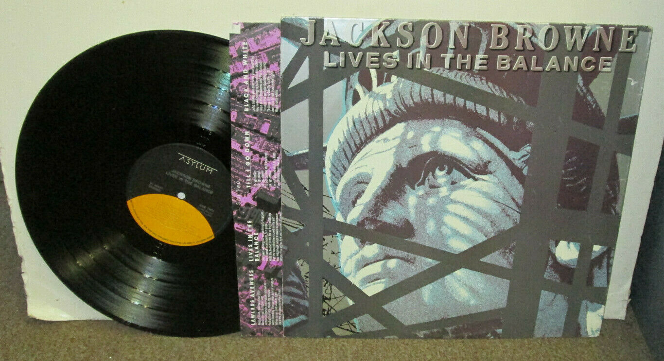 JACKSON BROWNE Lives In The Balance, orig vinyl LP w/innersleeve, 1986