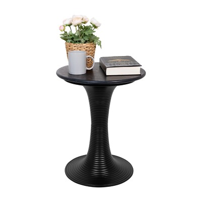Runder Couchtisch Schwarz Beistelltisch Modern Wohnzimmer Möbel Nachttisch