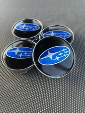 SUBARU SET OF 4 BLACK 60 mm/2.36in Wheel Center Caps - FITS MOST MODELS