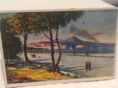 Naples Italy postcard vintage volcano NAPOLI Vesuvius Vesuve Vesivio Caracciolo