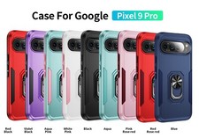 For Google Pixel 9 Pro 8A 7 6A Non-Slip Ring Stand Phone Rugged Case Cover