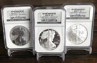 2006 1 OZ American Silver Eagle 20th Anniversary 3 Coin Set -NGC Black Labels!-