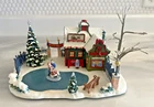 Vintage Hawthorne Village Coca-Cola Lighted Happy Holiday Skating Pond