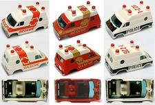 3pc 1976-78 Aurora AFX 4-Gear DODGE VAN RESCUE POLICE VEHICLE Slot Car BODY SET
