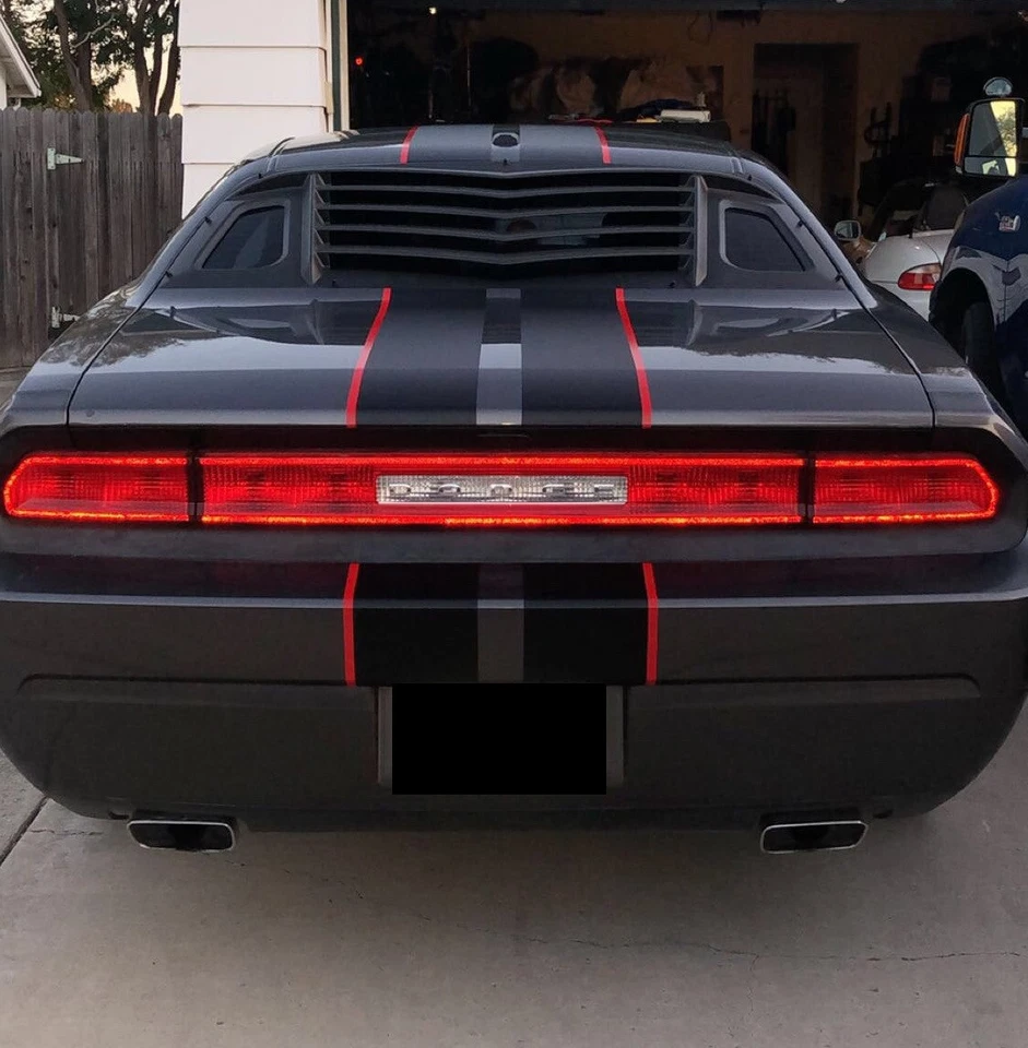 Juego de rayas 8" Twin 2 colores Rally Racing para Dodge Challenger 2008-2023 Foto 2 de 4