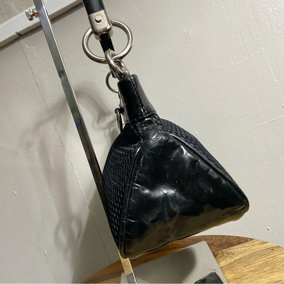 Bolso de Hombro Hobo Brillante Sergio Rossi De Colección Rejilla Plateado Detalles de Herrajes Foto 3 de 4