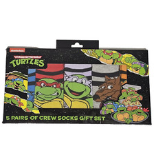 Teenage Mutant Ninja Turtles 5 Pairs of Crew Socks Gift Set Men's Size 6-12 NIB