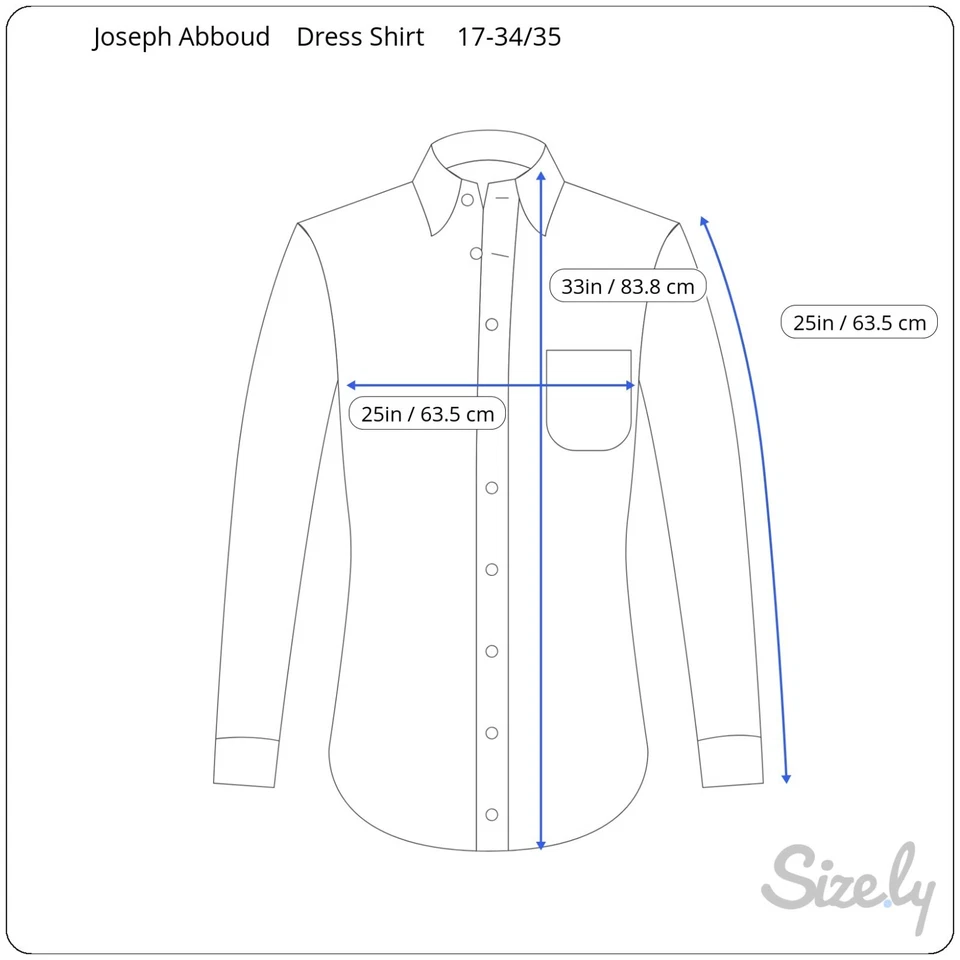 Camisa de vestir Joseph Abboud regular fit puño francés sin hierro para hombre talla 17 34/35 Foto 2 de 4