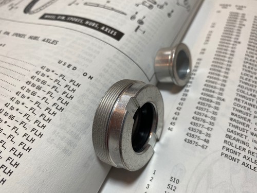 Harley 43542-67 Shovelhead Sidecar Wheel Bearing Lock Nut & Seal Kit 1967-79 USA - Picture 3 of 5