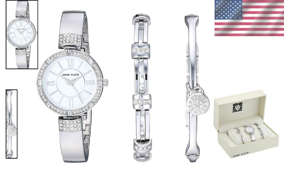 Luxury Crystal-Accented Silver Watch with Adjustable  display picture 2