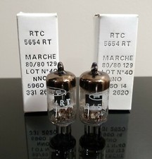 Matched Pair 2 NOS/NIB Mullard 5654/6AK5/EF95/M8100 BLACK HOLE plate tubes