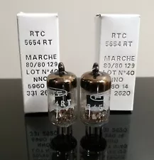 Matched Pair (2) NOS/NIB Mullard 5654/6AK5/EF95/M8100 BLACK HOLE plate tubes