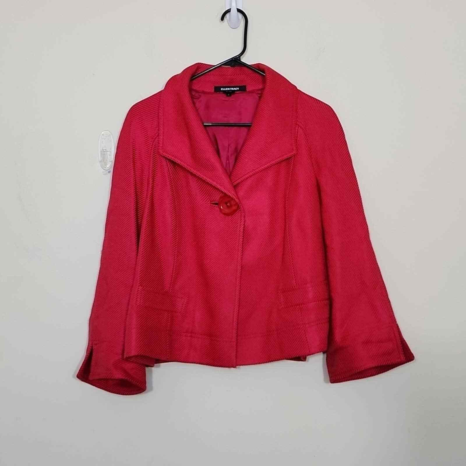 Ellen Tracy Single Button Pink Jacket Blazer Size… - image 1