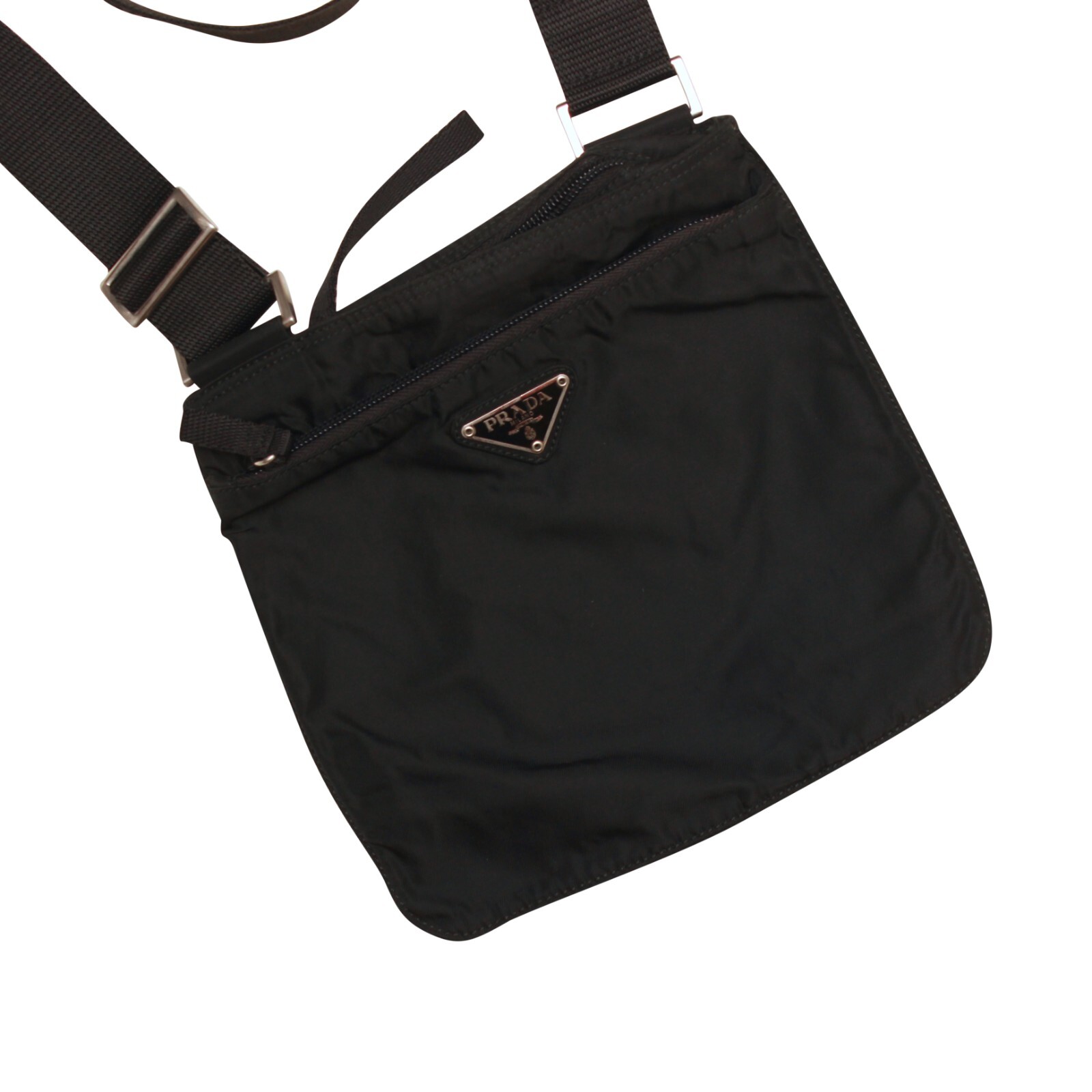 Prada Shoulder Bag Black Vela Nylon Logo Small Square Cross Body eBay