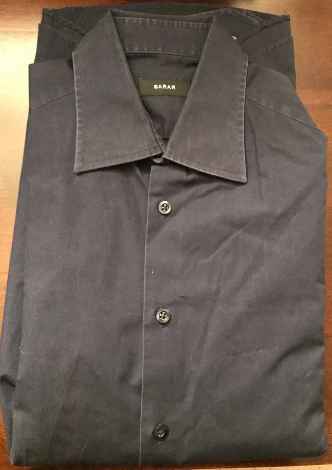 Мужская рубашка Sarar Getzner с длинным рукавом темно-синяя L 40 хлопок SLIMFIT - Изображение 2 из 4