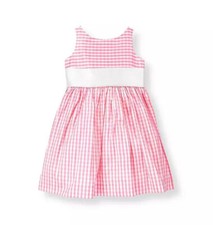 G03-Janie  Jack, 3Y, 0/s silk formal dress Pink Gingham 
