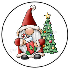 SANTA GNOME CHRISTMAS STOCKING ENVELOPE SEALS LABELS STICKERS PARTY FAVORS