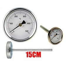 TERMOMETRO FORNO LEGNA BARBECUE 0 - 500 GR sonda rigida 15 cm TEMPERATURA