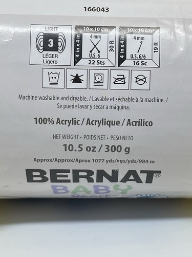 PACK OF 2 Bernat Baby Sport Yarn ~300g ea Color: White & Baby Yellow. READ - Picture 10 of 13