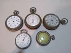 Vintage Antique Waltham Pocket Watch Lot (5) For Parts Or Repairs