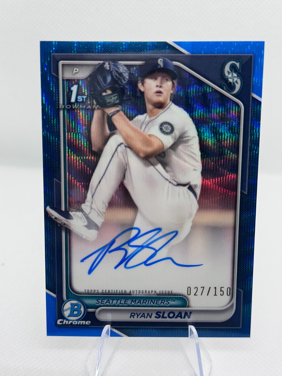 2024 Bowman Chrome 1st Auto Ryan Sloan Blue Wave /150
