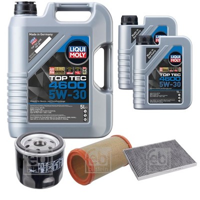 FEBI BILSTEIN Inspektionspaket 7L Liqui Moly Top Tec 4600 5W-30 für Lancia