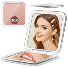30X Magnifying Mirror, Compact Travel Mirror for Purse Pocket, Double-Sided...