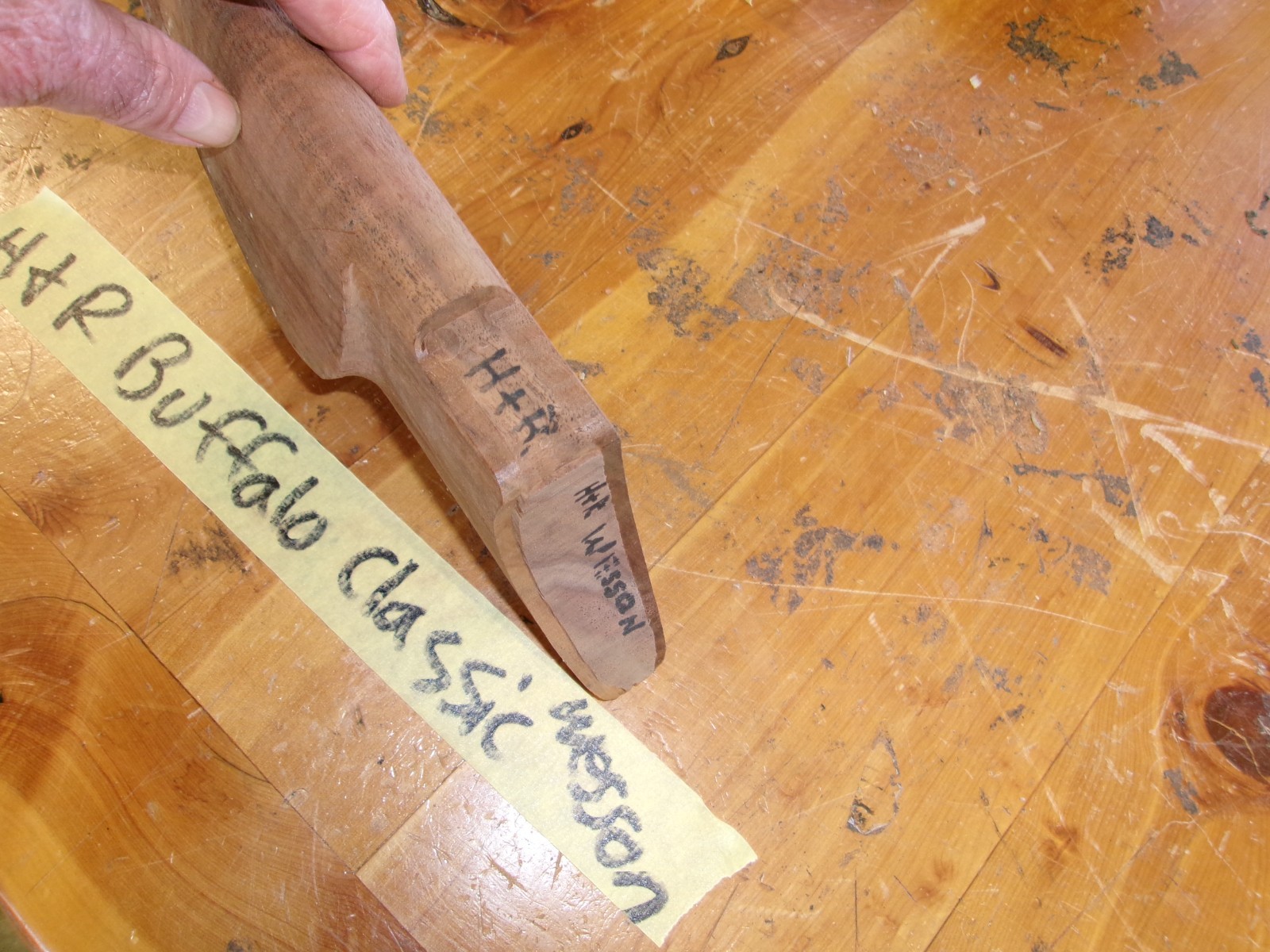 H&R Buffalo Classic, American black Walnut wood semi-inletted stock