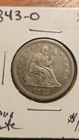 1843-O Seated Liberty Quarter Very Scarce - Type 2, No Motto