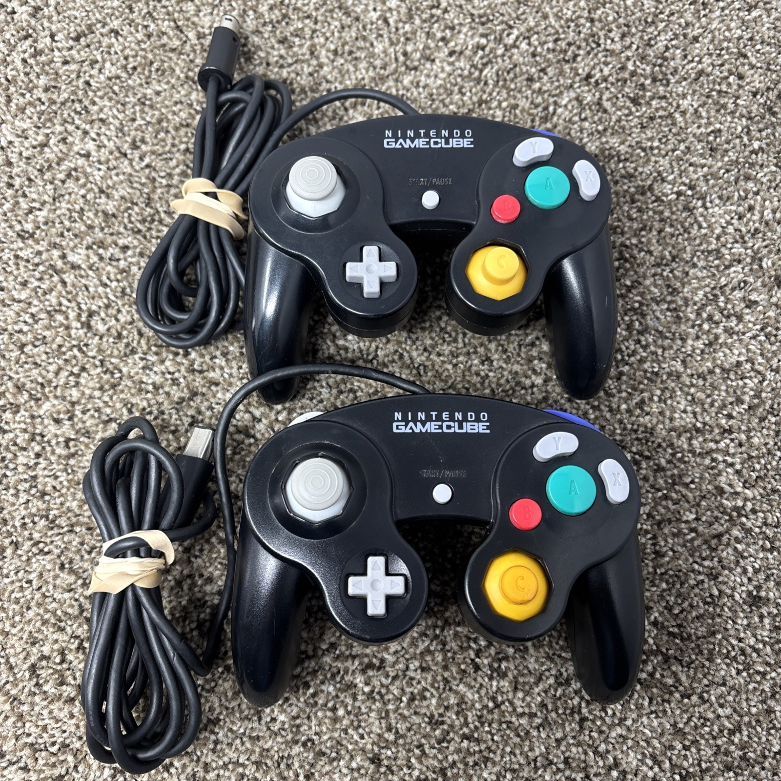 Nintendo GameCube Controller Black Lot of 2 OEM (DOL-003) - Authentic ...