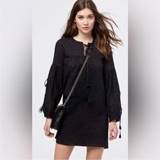 Rebecca Minkoff Dolly Dress Black Boho Tassel Beach Women’s Size S Small