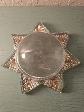 Antique Victorian Circa 1900 Morning Star Pressed Glass Looking Glass-VG