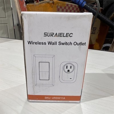 Suraielec URSW11A Wireless Wall Switch Outlet, White, 120V 10A Remote On/Off