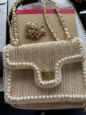 pearl and raffia bag