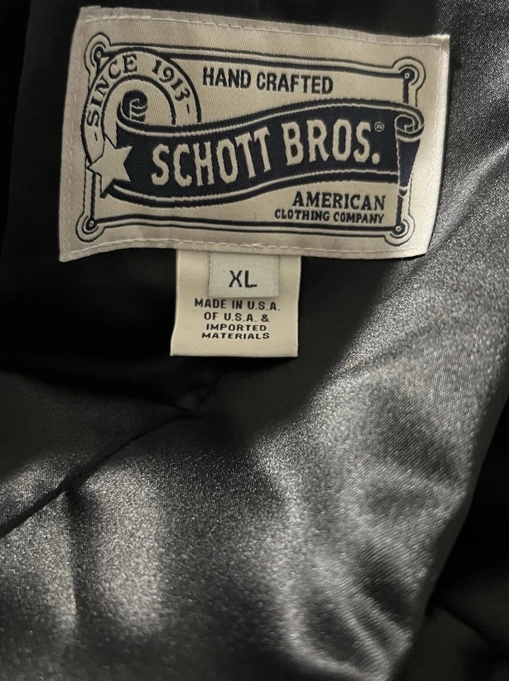 NUEVO CON ETIQUETAS Schott NYC US 740N Abrigo Largo Lana Guisante Chaqueta Azul Marino Para Hombre Talla XL EE. UU. Foto 2 de 4