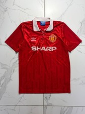 Manchester United Retro Home Jersey Beckham #7 Umbro Sharp Red Mens M