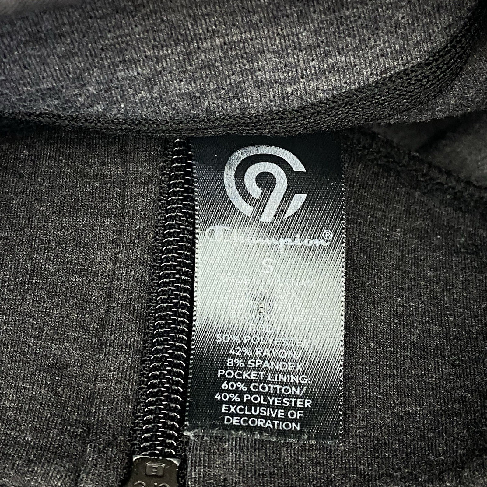 Champion Womans S Small Solid Dark Gray Full Zip … - image 11