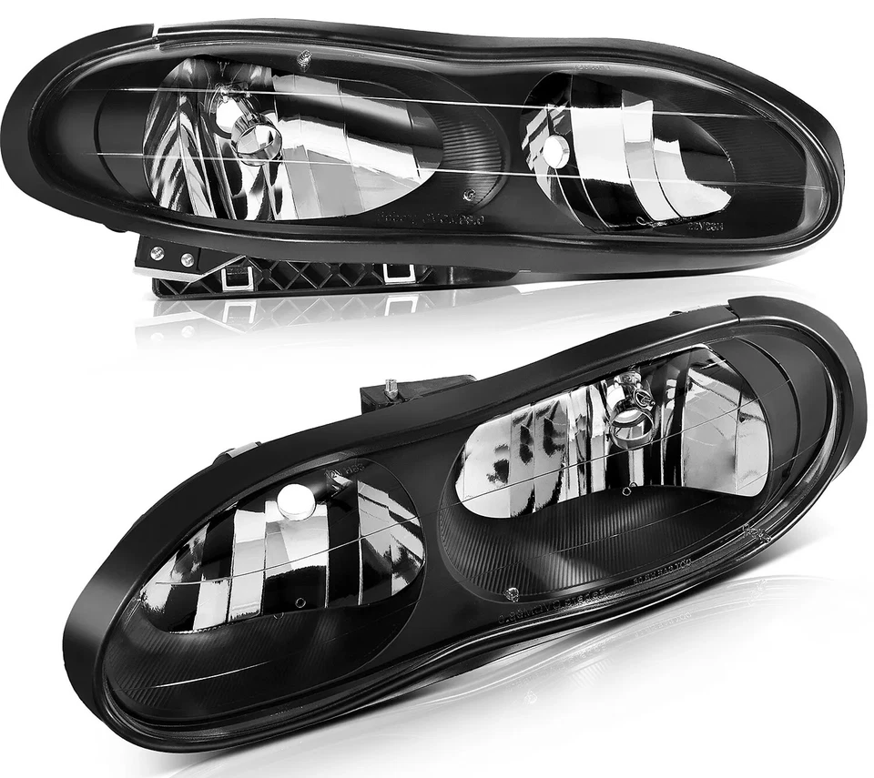 Black Headlights Assembly Fits For 1998-2002 Chevy Camaro Z28 Z28 SS 2-Door - Image 3 of 4