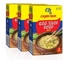 Croyden House Egg Drop Soup Mix 3.5oz (3 Pack, Total of 6 Envelopes) Quick and E