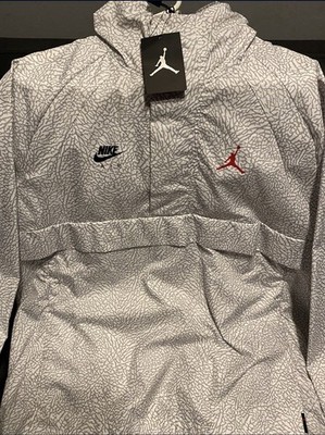 NIKE AIR JORDAN White Cement Elephant Print Anorak Jacket | eBay