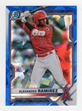 2021 Bowman Chrome Sapphire #BDC-110 Alexander Ramirez Refractor LA Angels
