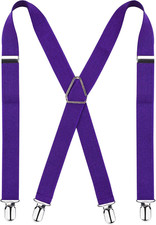 Solid Skinny Suspenders X Shape for Men with Elastic Band