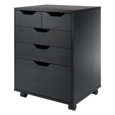 Winsome Halifax Mobile Storage Cabinet with 5 Drawers in Black, Stylish & Fun...