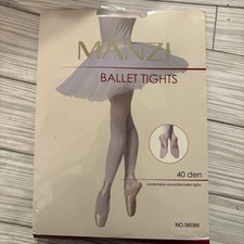 NIP Manzi Convertible Ballet Tights in Pink 1 Pair Sz 4-6 40 Den